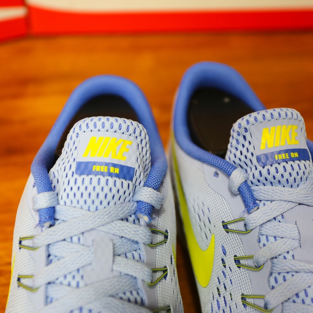 Nike Free RN GS Girls Medium Blue 833993-403 Lime - Picture 6 of 7